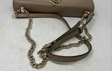 Load image into Gallery viewer, DKNY Womens Elissa Beige Leather Adjustable Chain Strap Flap Over Shoulder Bag
