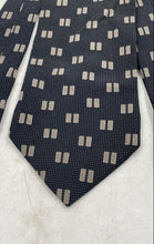 Load image into Gallery viewer, Giorgio Armani Mens Gray Geometric Print Silk Keeper Loop Adjustable Pointed Tie
