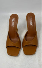 Load image into Gallery viewer, Cape Robbin Womens Lithe Brown Open Toe Slip-On Spool Mule Heels Size 7.5

