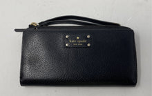 Load image into Gallery viewer, Kate Spade New York Womens Black Leather Continental Wristlet Wallet
