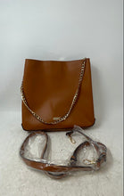 Load image into Gallery viewer, Aldo Womens Nalayna Brown Leather Detachable Crossbody Strap Bucket Handbag
