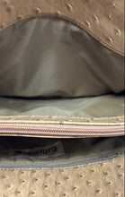 Load image into Gallery viewer, Reflections Womens Beige Ostrich Leather Pockets Double Handles Shoulder Bag
