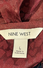 Load image into Gallery viewer, Nine West Womens Burgundy Animal Print Spaghetti Straps Camisole Tank Top Size L
