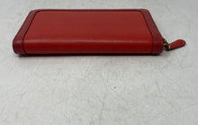 Load image into Gallery viewer, Vera Bradley Womens Red Leather Credit Card Holder Zip-Around Wallet
