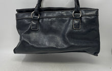 Load image into Gallery viewer, Sag Harbor Womens Black Leather Inner Pockets Double Handle Tote Bag
