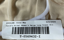 Load image into Gallery viewer, David's Bridal Womens Beige Crisscross Neck Ruched Long Bridesmaid Dress Size 10
