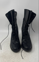Load image into Gallery viewer, Timberland Womens 8622A Black Leather Lace-Up Block Heel Ankle Booties Size 8.5
