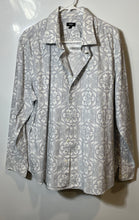 Load image into Gallery viewer, Express Mens White Floral Classic Long Sleeve Collared Button-Up Shirt Size XL
