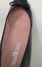 Load image into Gallery viewer, Amalfi Womens Black Leather Peep Toe Slip-On Stiletto Pump Heels Size 8 AA
