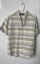 Load image into Gallery viewer, Nautica Mens Multicolor Striped Short Sleeve Regular Fit Button-Up Shirt Size L

