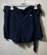 Load image into Gallery viewer, Kevingston Mujer Womens Blue Striped Flat Front Belted Paperbag Shorts Size 3
