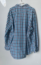 Load image into Gallery viewer, Lee Mens Teal Blue White Regular Fit Stretch Pockets Button-Up Shirt Size XXL
