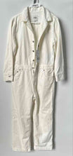 Load image into Gallery viewer, Zara Womens White Long Sleeve Collared One-Piece Jumpsuit Size L With Tag
