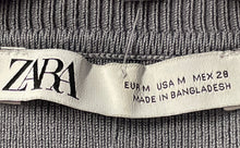 Load image into Gallery viewer, Zara Womens Gray Crew Neck Long Sleeve Cropped Pullover Sweater Size Medium
