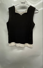 Load image into Gallery viewer, Calvin Klein Womens Black White Sleeveless Round Neck Layered Blouse Top Size XS
