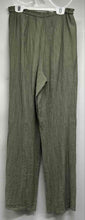 Load image into Gallery viewer, Zara Womens Green Flat Front Crinkle Wide-Leg Drawstring Trouser Pants Size XS
