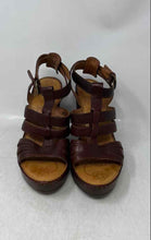 Load image into Gallery viewer, Born Womens Brown Leather Adjustable Strap Wedge Heel Strappy Sandals Size 9
