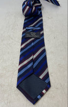 Load image into Gallery viewer, Baroni Mens Multicolor Striped Silk Keeper Loop Adjustable Designer Tie
