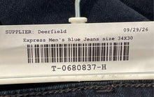 Load image into Gallery viewer, Express Mens Blue Denim Pockets Stretch Straight Leg Jeans Size 34X30

