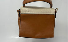 Load image into Gallery viewer, Aldo Womens Cream Brown Adjustable Strap Flap Over Lined Crossbody Bag
