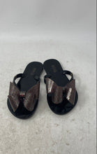Load image into Gallery viewer, Melissa Girls Harmonic Black Glitter Bow Slip-On Thong Sandals Size 11
