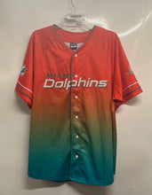 Load image into Gallery viewer, Ultra Game Mens Orange Aqua Ombre Print NFL Miami Dolphins Football Jersey Sz XL
