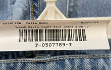 Load image into Gallery viewer, Yoboh! Girls Light Blue Denim Medium-Wash Straight-Leg Jeans Size 12 With Tag
