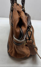 Load image into Gallery viewer, La Martina Womens Dark Brown Two Tone Double Handle Zipper Shoulder Bag
