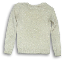 Load image into Gallery viewer, Penguin Womens Beige Sequin Crew Neck Long Sleeve Pullover Sweater Size XS
