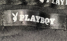 Load image into Gallery viewer, Playboy Womens Black Rhinestone Full-Zip Hooded Track Jacket Size XS
