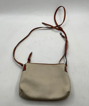Load image into Gallery viewer, Dooney &amp; Bourke Womens Cream Brown Pebbled Leather Zipper Crossbody Bag
