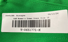 Load image into Gallery viewer, H&amp;M Womens Green Long Sleeve Crew Neck Regular Fit Short Shift Dress Size 10
