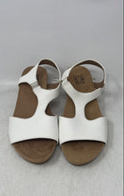 Load image into Gallery viewer, Naturalizer Womens White Leather Slip-On Wedge Platform Sandals Size 8W
