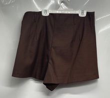 Load image into Gallery viewer, Zara Womens Brown Houndstooth Print Flat Front Tweed Hot Pants Shorts Size XL
