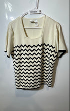 Load image into Gallery viewer, Emma James Womens White Black Short Sleeve Square Neck Blouse Top Size XL
