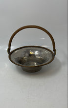 Load image into Gallery viewer, Silver-Tone Solid Brass Engraved Border Top Handle Basket

