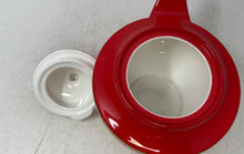 Load image into Gallery viewer, Teavana Red Gold Trim Fine Bone China Tableware Engraved Serving Teapot

