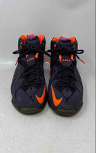 Load image into Gallery viewer, Nike Kids LeBron 12 Black Orange Purple Lace-Up Sneakers Shoes Size 6Y
