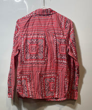 Load image into Gallery viewer, Tommy Hilfiger Womens Red Bandana Cotton Long Sleeve Popover Button-Up Top Sz M

