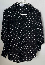 Load image into Gallery viewer, Express Womens Black White Polka Dots Long Sleeve Button-Up Shirt Size XS
