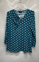 Load image into Gallery viewer, Liz Claiborne Womens Blue Printed Long Sleeve Pullover Blouse Top Size S
