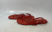 Load image into Gallery viewer, Coach Womens Jaci Orange Leather Buckle Flat Thong Sandals Size 8B

