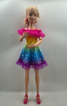 Load image into Gallery viewer, Mattel Barbie Blonde Hair With Rainbow Multicolor Dress Fashion Doll
