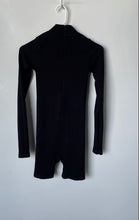 Load image into Gallery viewer, Forever 21 Womens Black Ribbed Long Sleeve Mock Neck One-Piece Romper Size S
