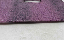 Load image into Gallery viewer, Unbranded Womens Dark Purple Snakeskin Print Faux Leather Clutch Handbag
