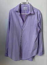 Load image into Gallery viewer, Calvin Klein Mens Light Purple Long Sleeve Slim Fit Non-Iron Dress Shirt Size 16
