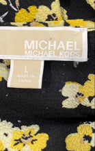 Load image into Gallery viewer, Michael Kors Womens Black Yellow Floral Print Mini Dress Size Large
