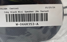 Load image into Gallery viewer, Coby CSBT-351 Black Mini Bluetooth Waterproof Music Speaker Not Tested
