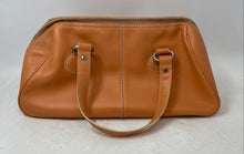 Load image into Gallery viewer, Via Spiga Womens Orange Leather Inner Pocket Double Handle Satchel Handbag
