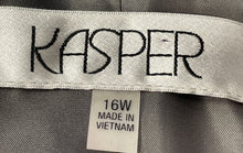 Load image into Gallery viewer, Kasper Womens Gray Notch Lapel Single-Breasted Two-Button Blazer Jacket Size 16W
